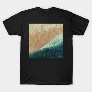 Drippy ocean beach bird's eye view T-Shirt